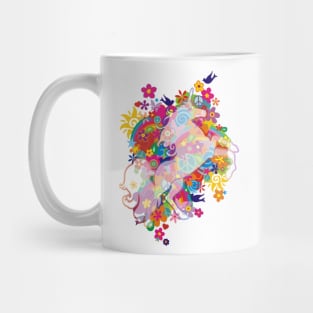 New Flower Power Rainbow Unicorn Mug